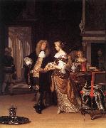 NEER, Eglon van der Elegant Couple in an Interior sh oil painting on canvas